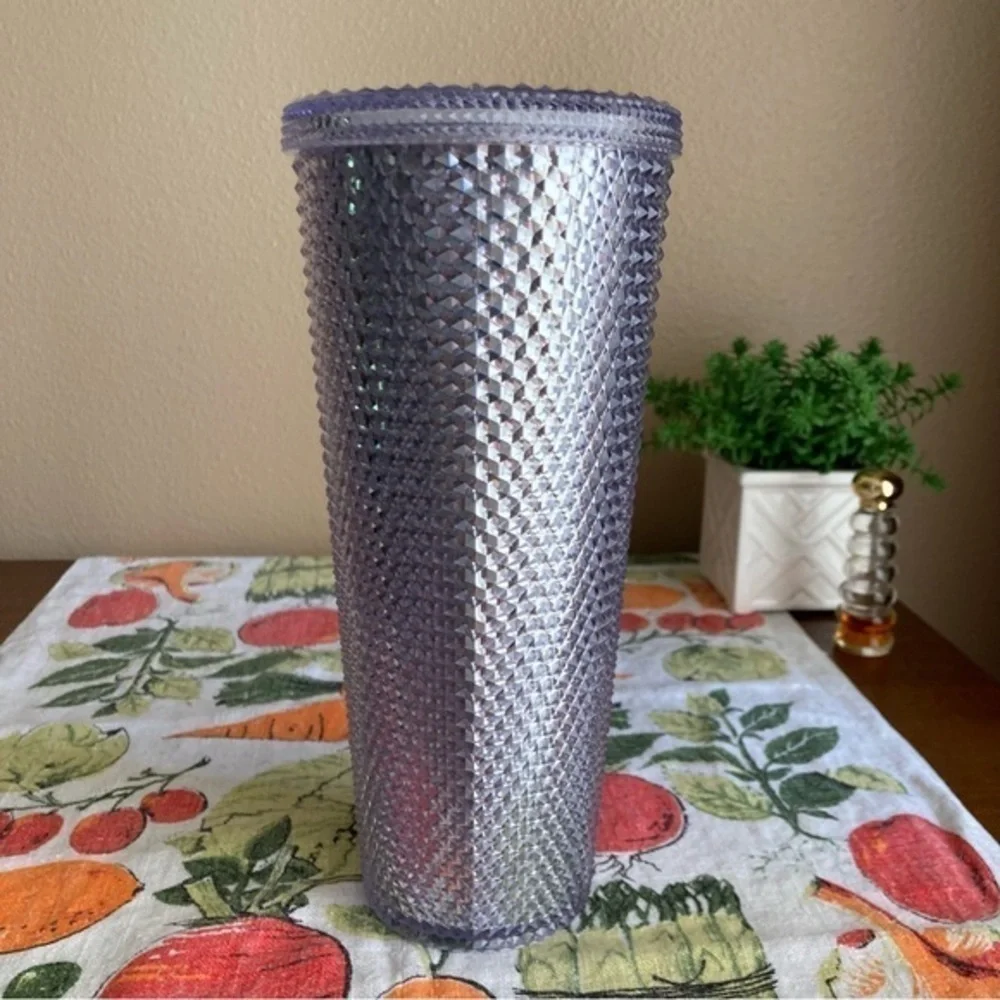 Starbucks Platinum silver stud tumbler MISSING STRAW